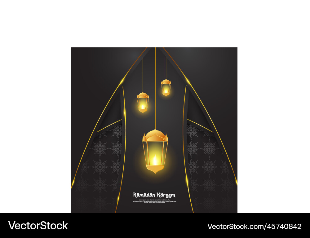 Ramadan background design with lantern elements Vector Image