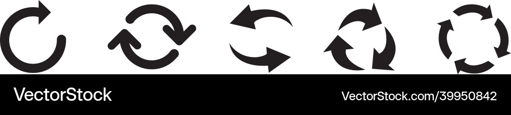 Reload arrow set rotation arrows Reload arrow set rotation arrows vector image