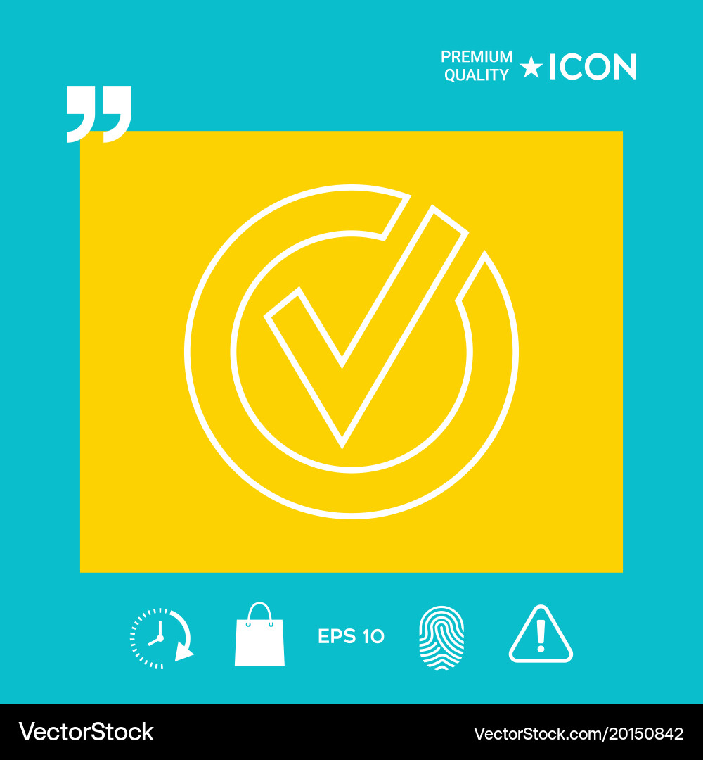 Rounded check mark line icon vector image