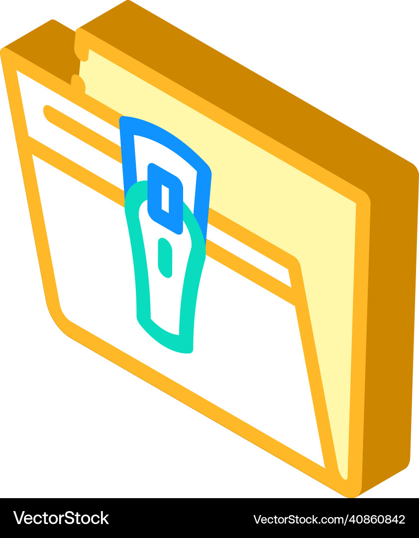 Save file in folder isometric icon Save file in folder isometric icon vector image