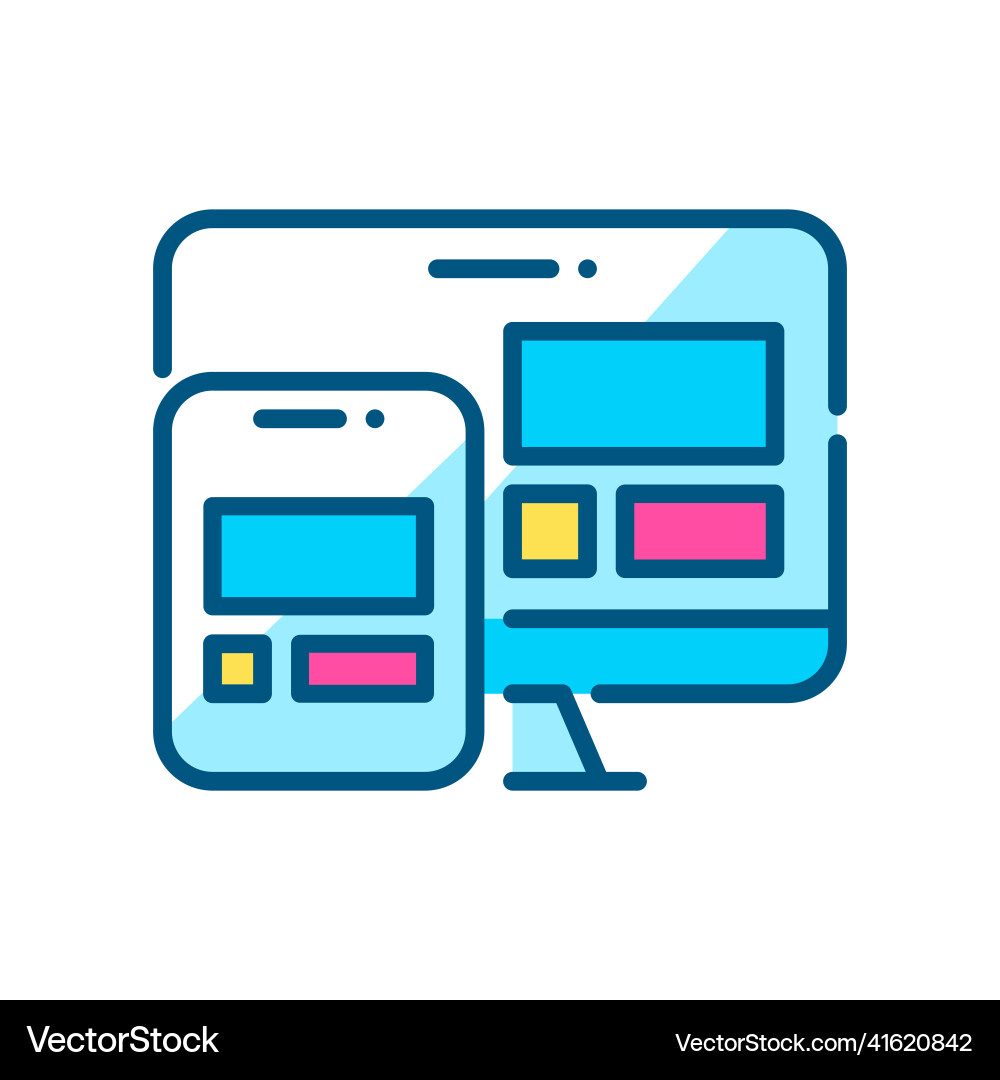 Skalierbares responsive Web-Design Symbol gleiche Layout Vektorbild