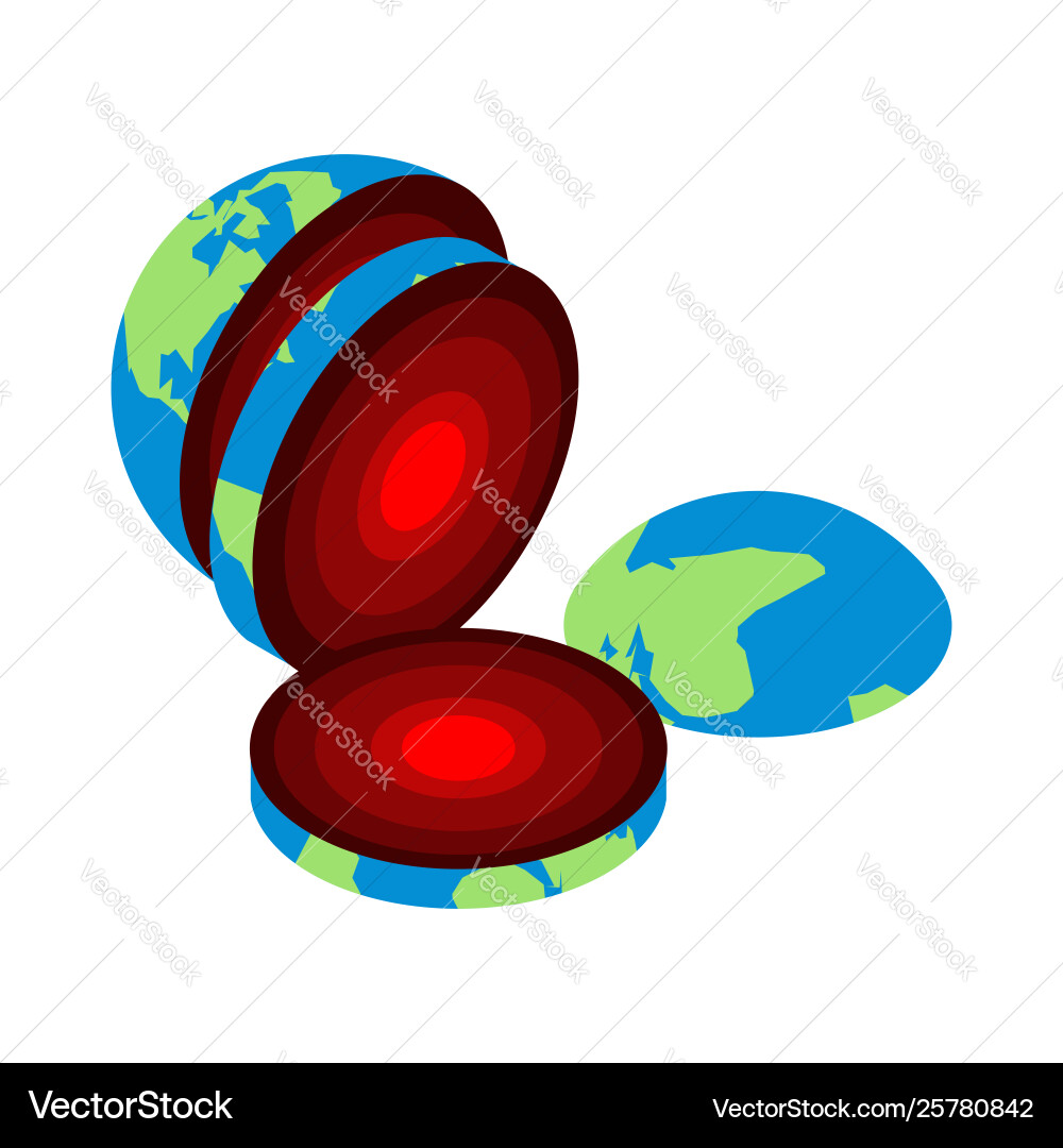 Slice earth core center planet structure Slice earth core center planet structure vector image