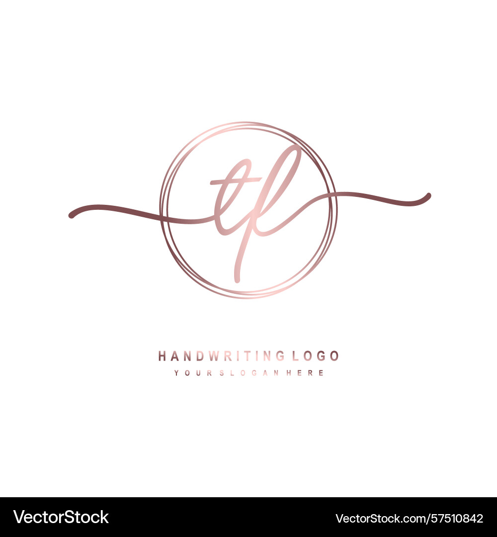 Tf initial handwriting logo with circular wave Tf initial handwriting logo with circular wave Vector Image