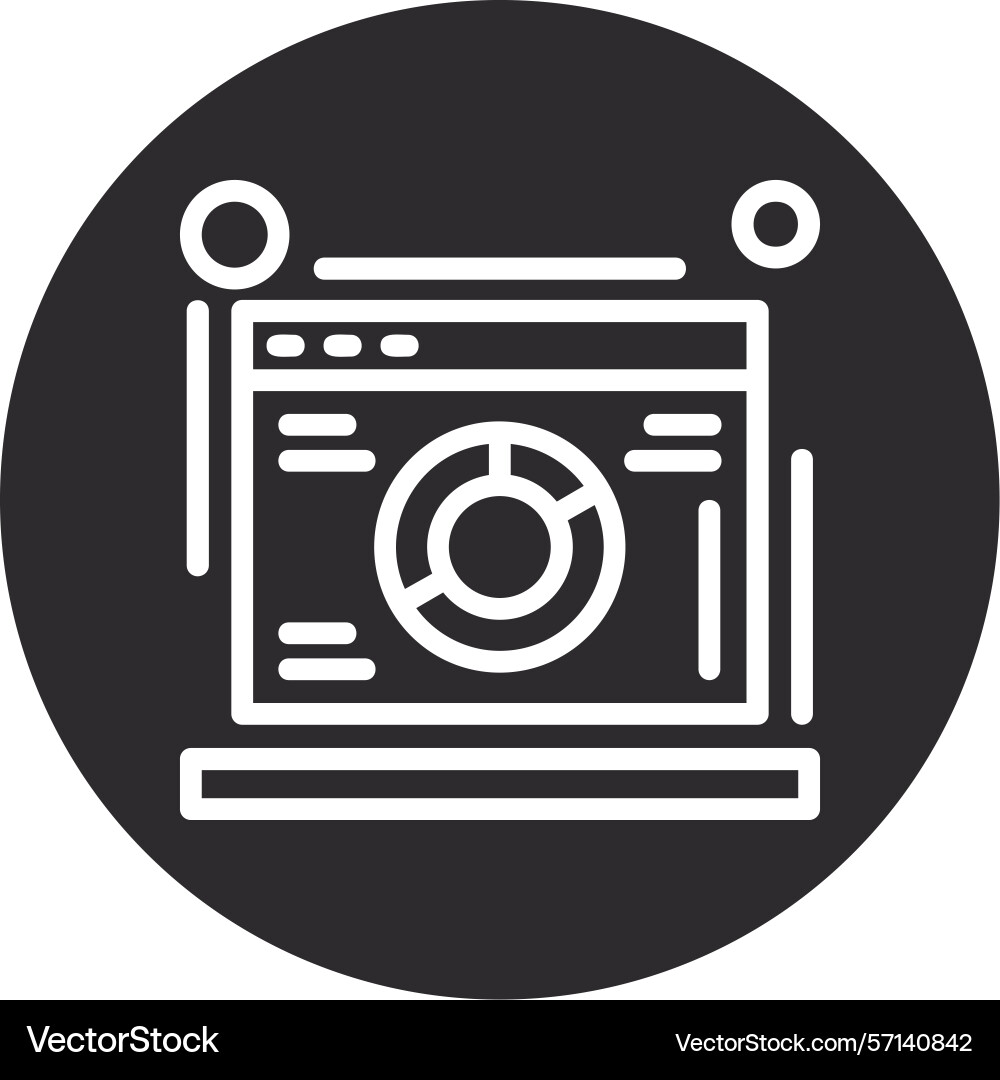 Web analytics inverted circle black Vector Image