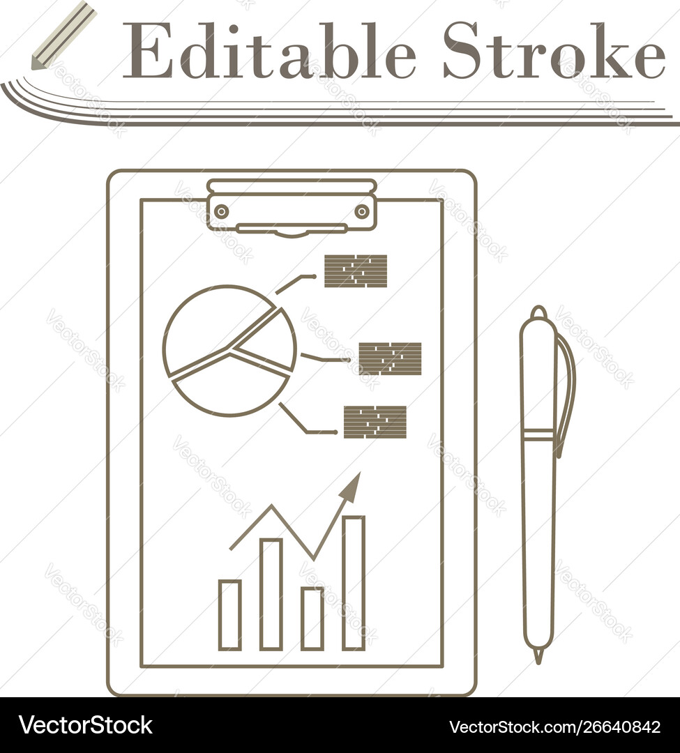 Writing tablet with analytics chart icon Writing tablet with analytics chart icon vector image