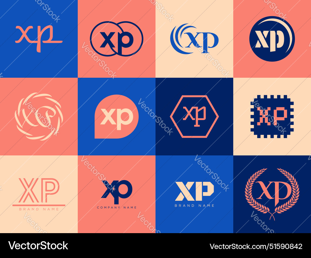 Xp logo company template letter x and p logotype Vector Image