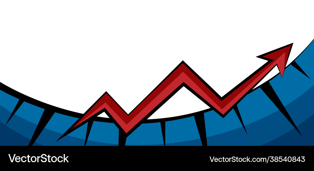 Abstract graph presenting progress moving forward Vector Image