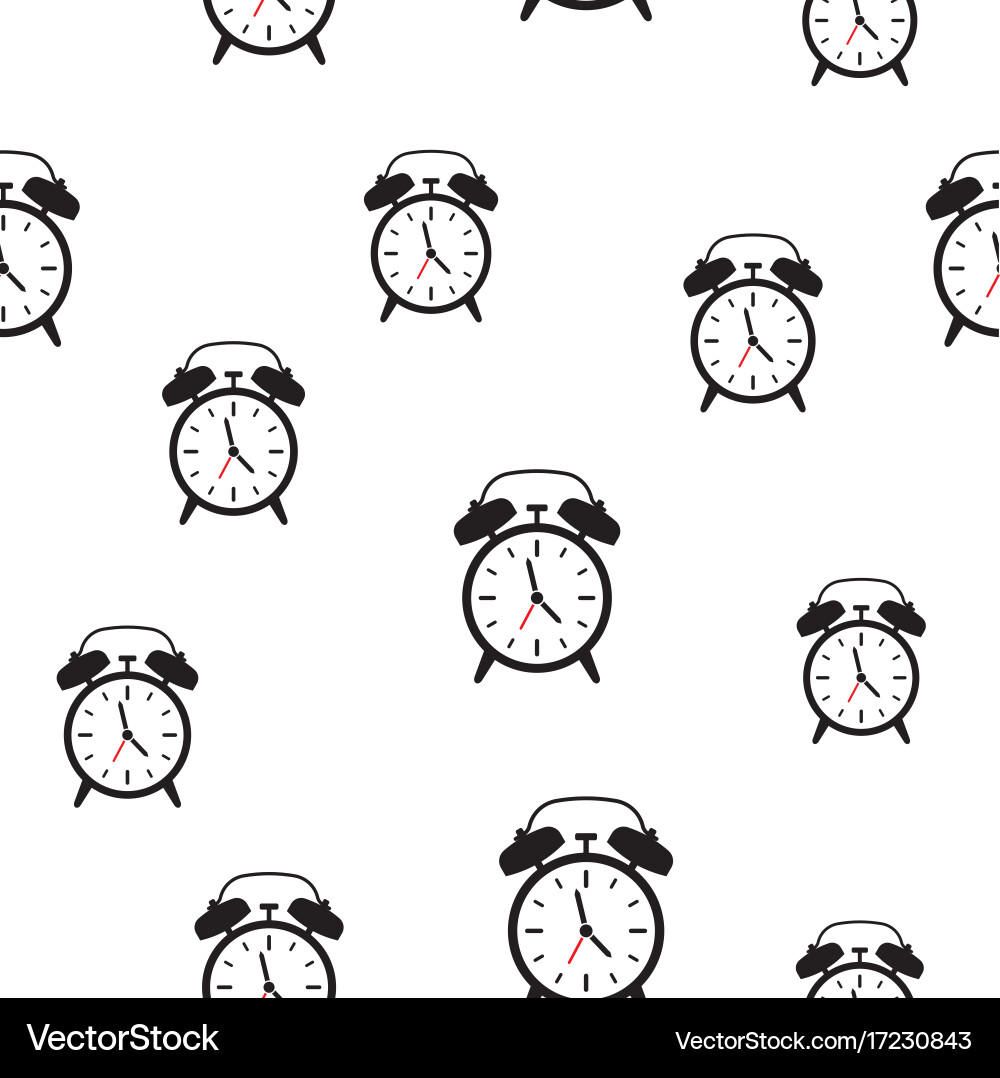 Alarm clock seamless pattern background Vector Image
