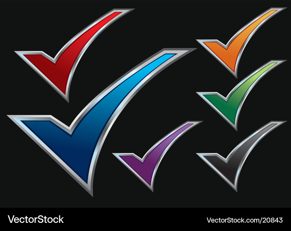 Assorted Checkmarks - Colorful Vector Image