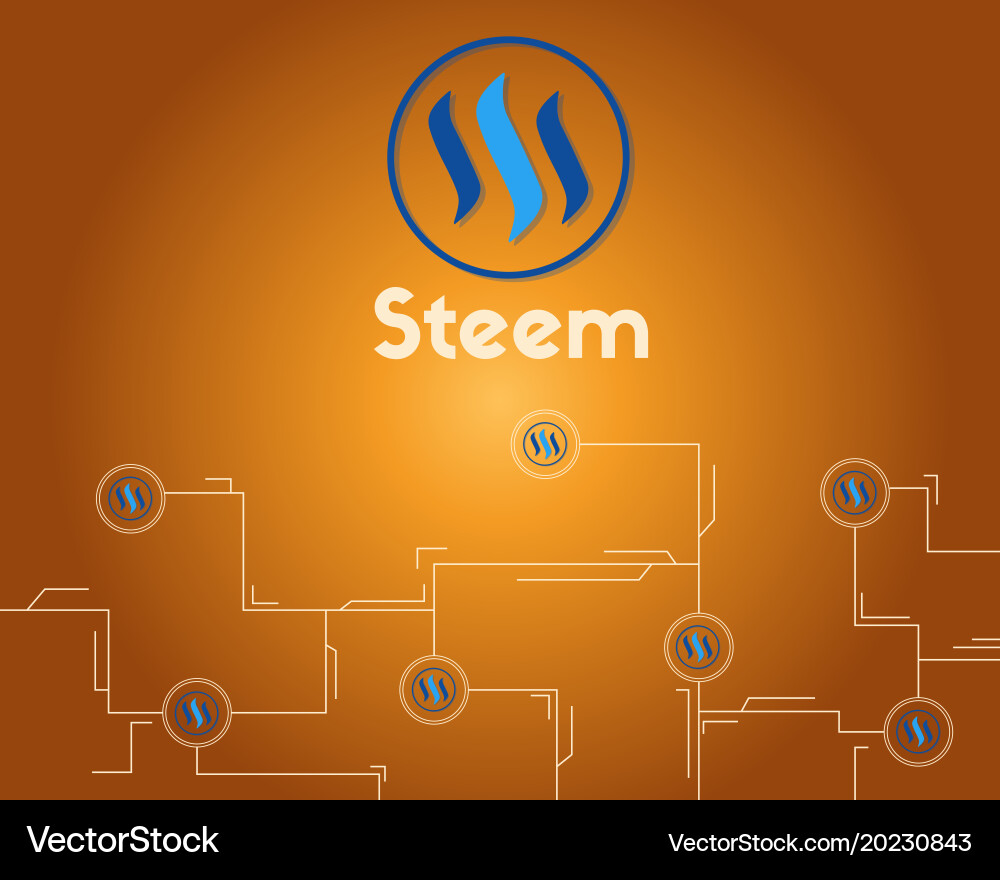 Blockchain steem network circuit background Vector Image