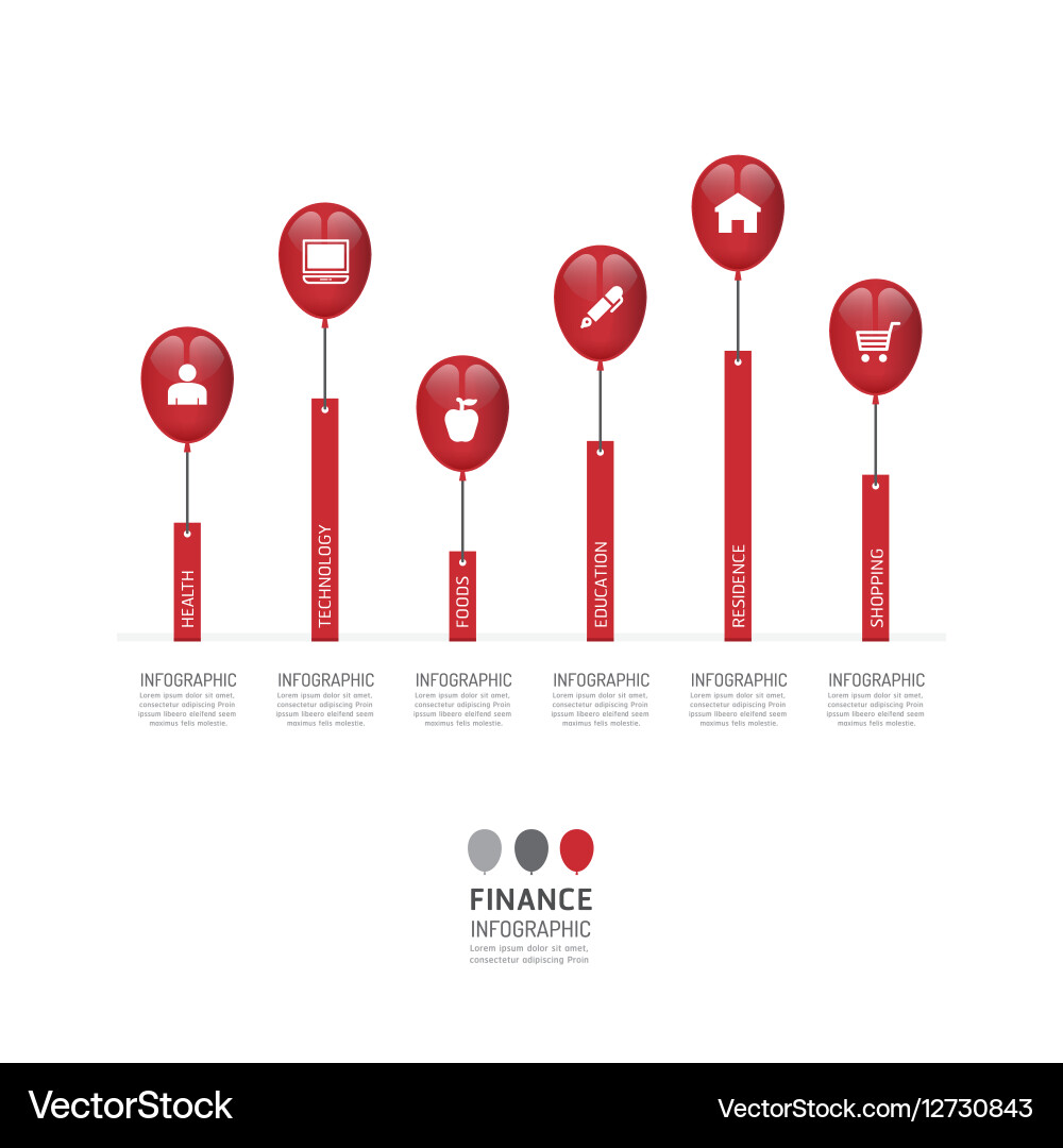 Business data process chart abstract elements vector image