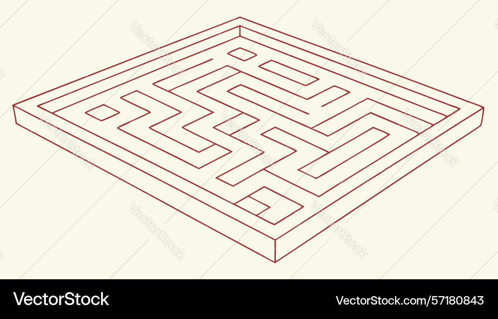 Classic square maze puzzle intricate logic game vector image