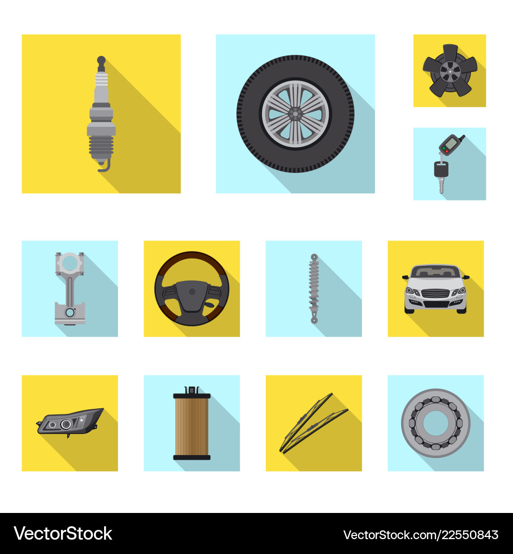 Design of auto and part icon collection Design of auto and part icon collection vector image