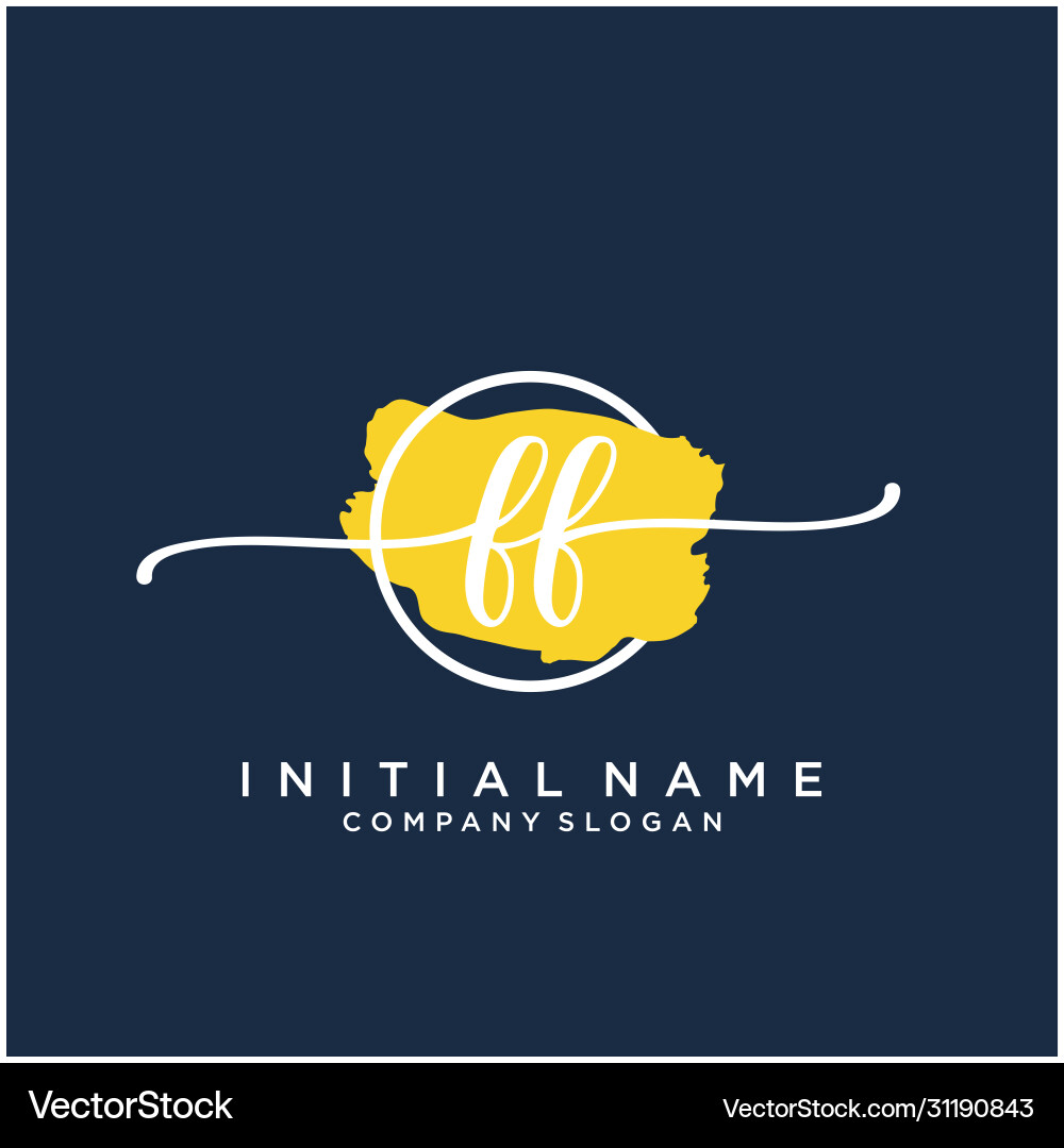 Ff initial handwriting logo design with brush – Royalty-Free Vector ...