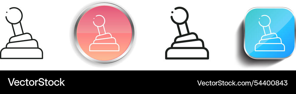 Gearshift icon thin linear regular and button vector image