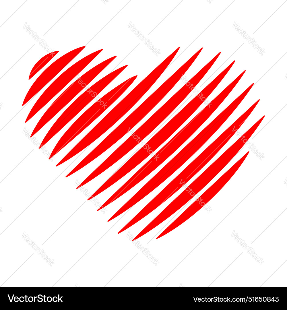 Heart shape with lined pattern icon symbol vector image