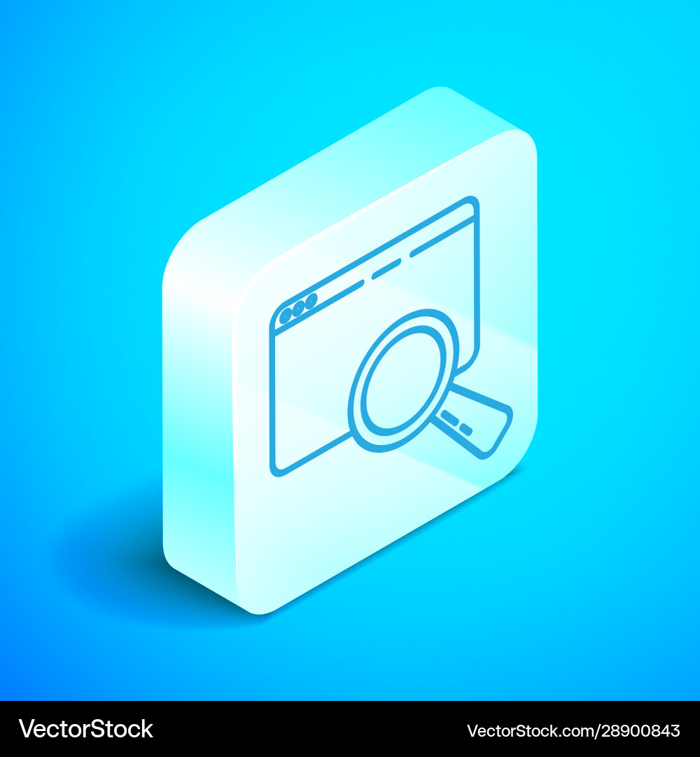 Isometric line search in a browser window icon vector image