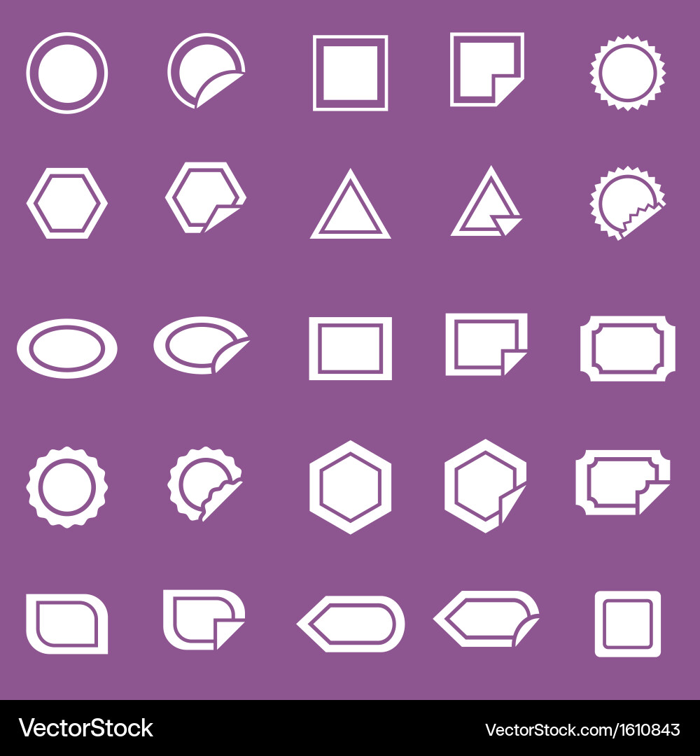 Label icons on violet background Vector Image