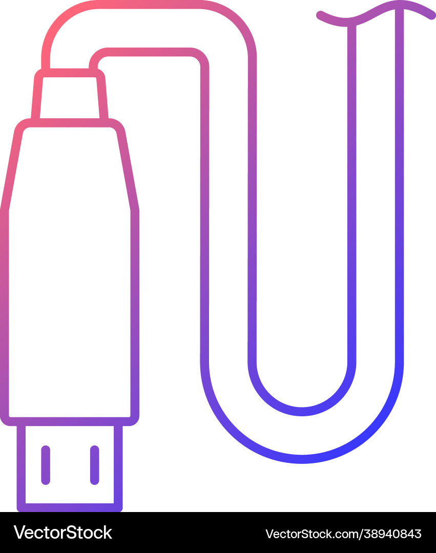 Micro usb output gradient linear manual label icon Micro usb output gradient linear manual label icon vector image