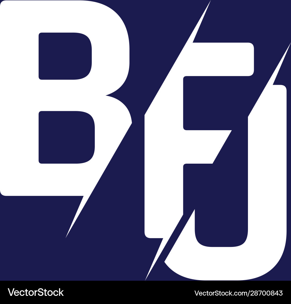 Monogram letters initial logo design bfj vector image