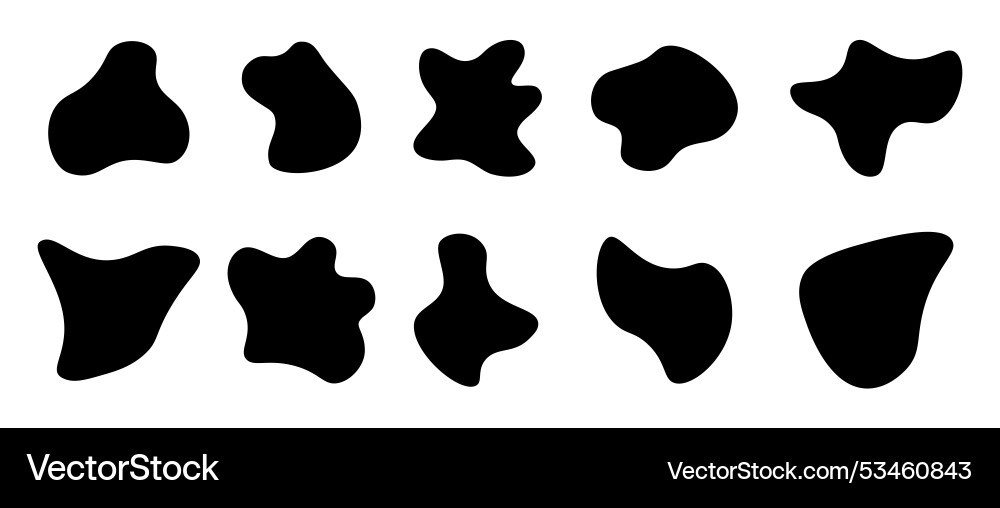 Organic Blob Shape Set vector image