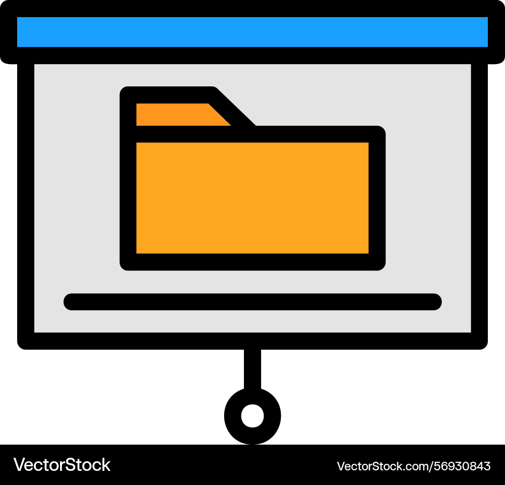 Presentation folder line filled style icon design vector image