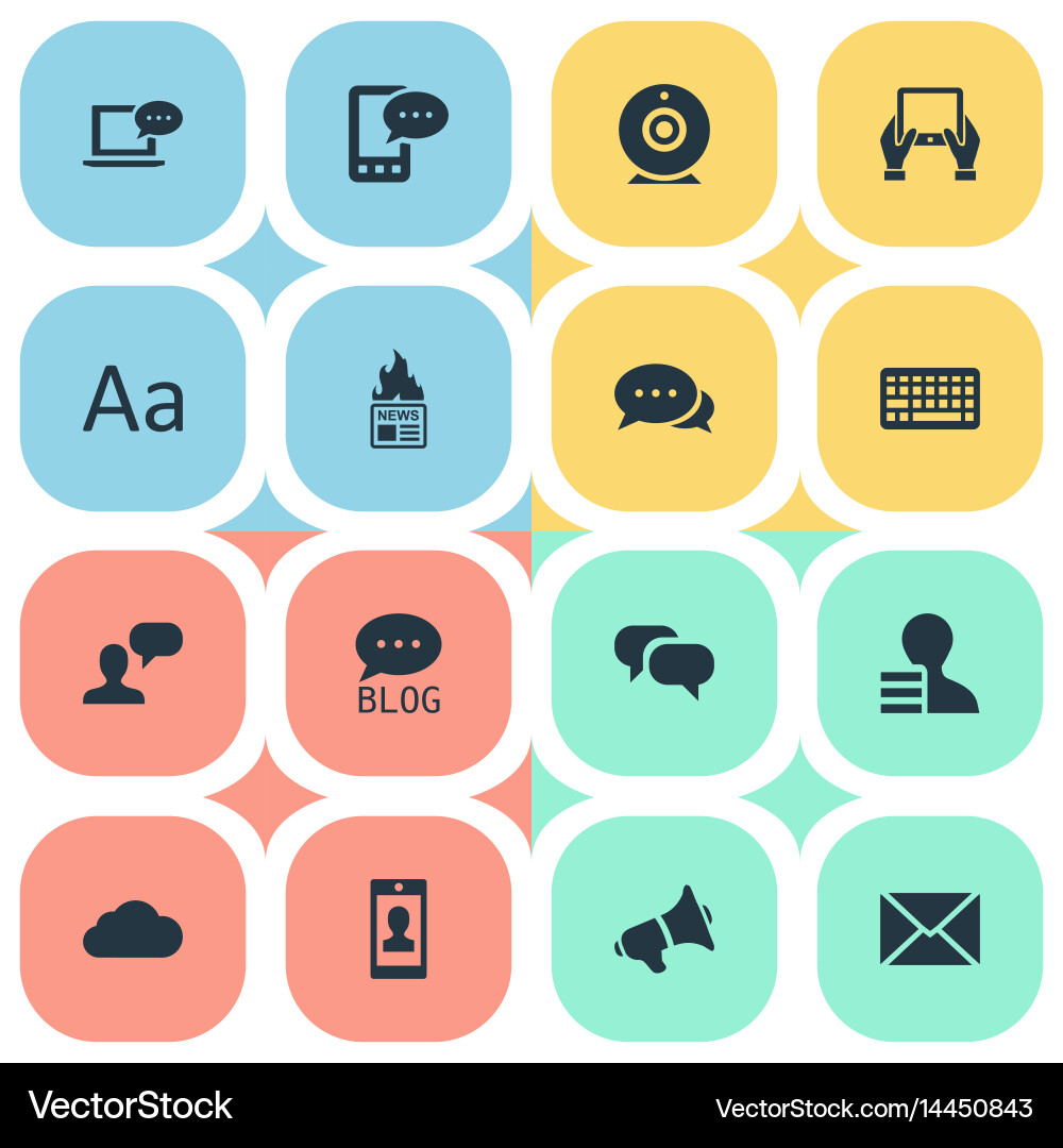 Set of simple user icons vector image