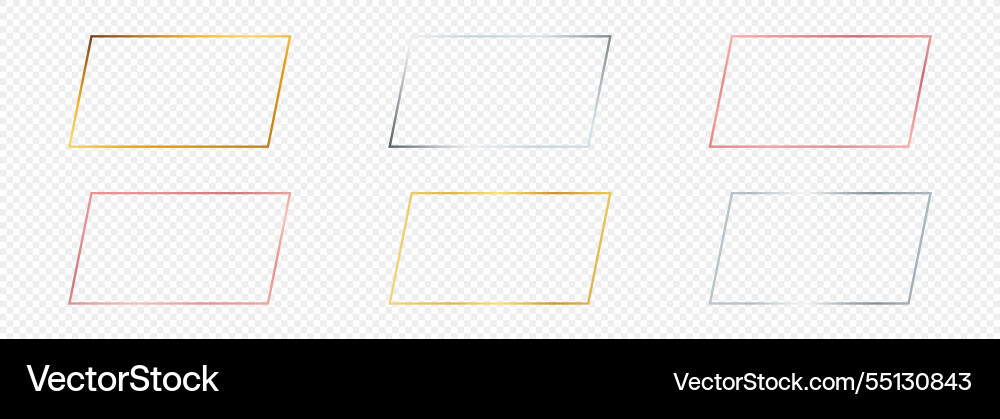 Set of six rectangular shape frames Set of six rectangular shape frames Vector Image