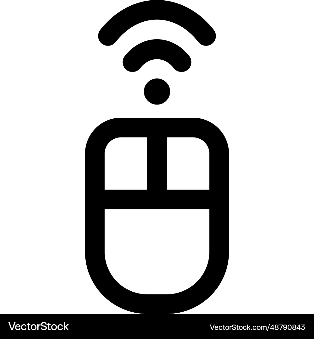 Wirelessly connecting a mouse with computer Vector Image