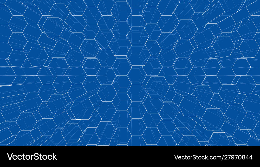 Abstract background hexagons outline vector image