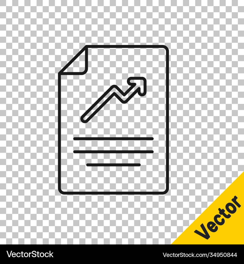 Black line document with graph chart icon isolated Black line document with graph chart icon isolated vector image