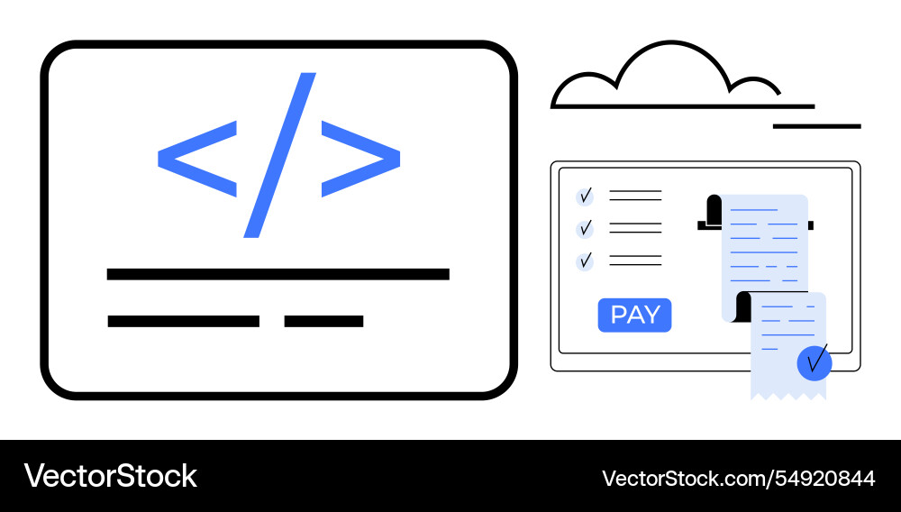 Coding for online payments digital transactions Vector Image