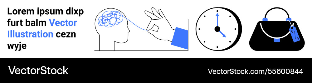 Conceptual visualization of brainstorming time Conceptual visualization of brainstorming time vector image