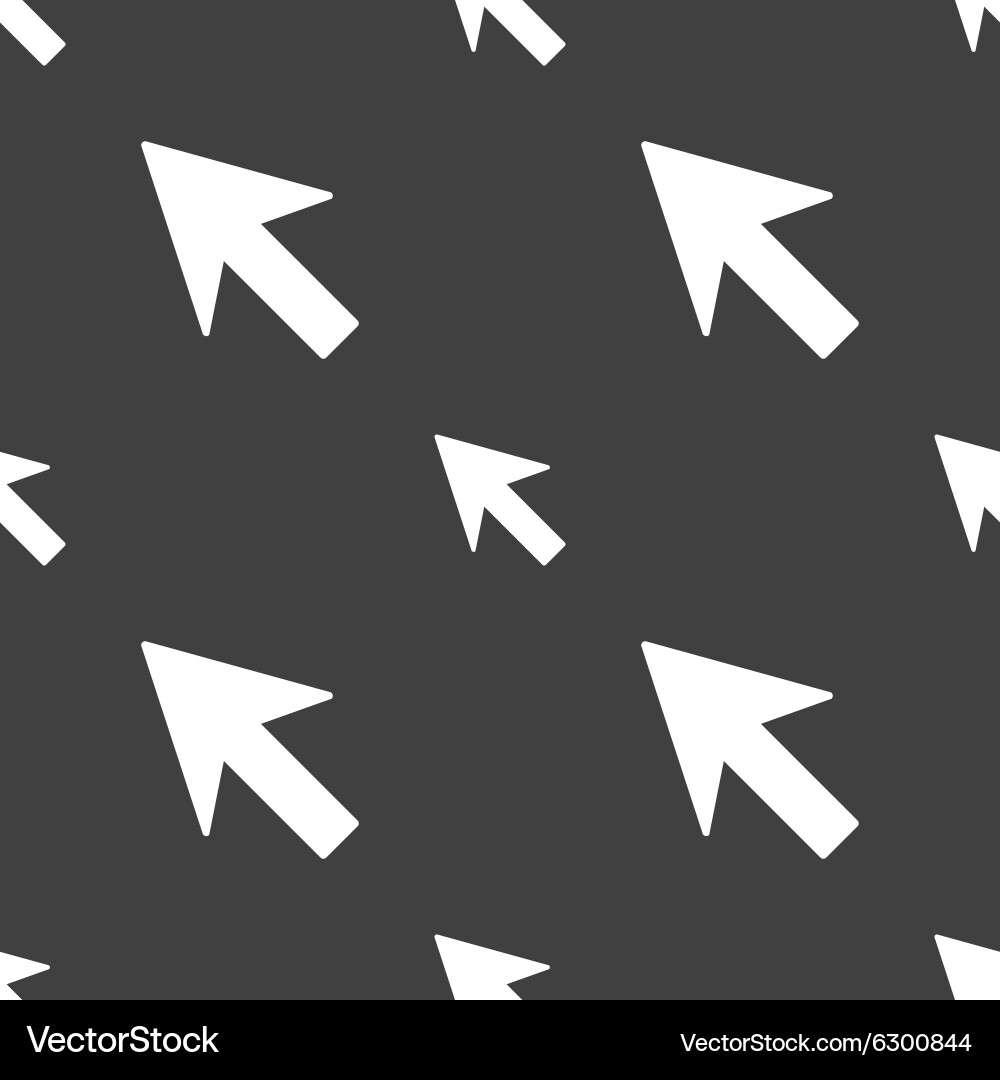 Cursor arrow icon sign seamless pattern on a gray Vector Image