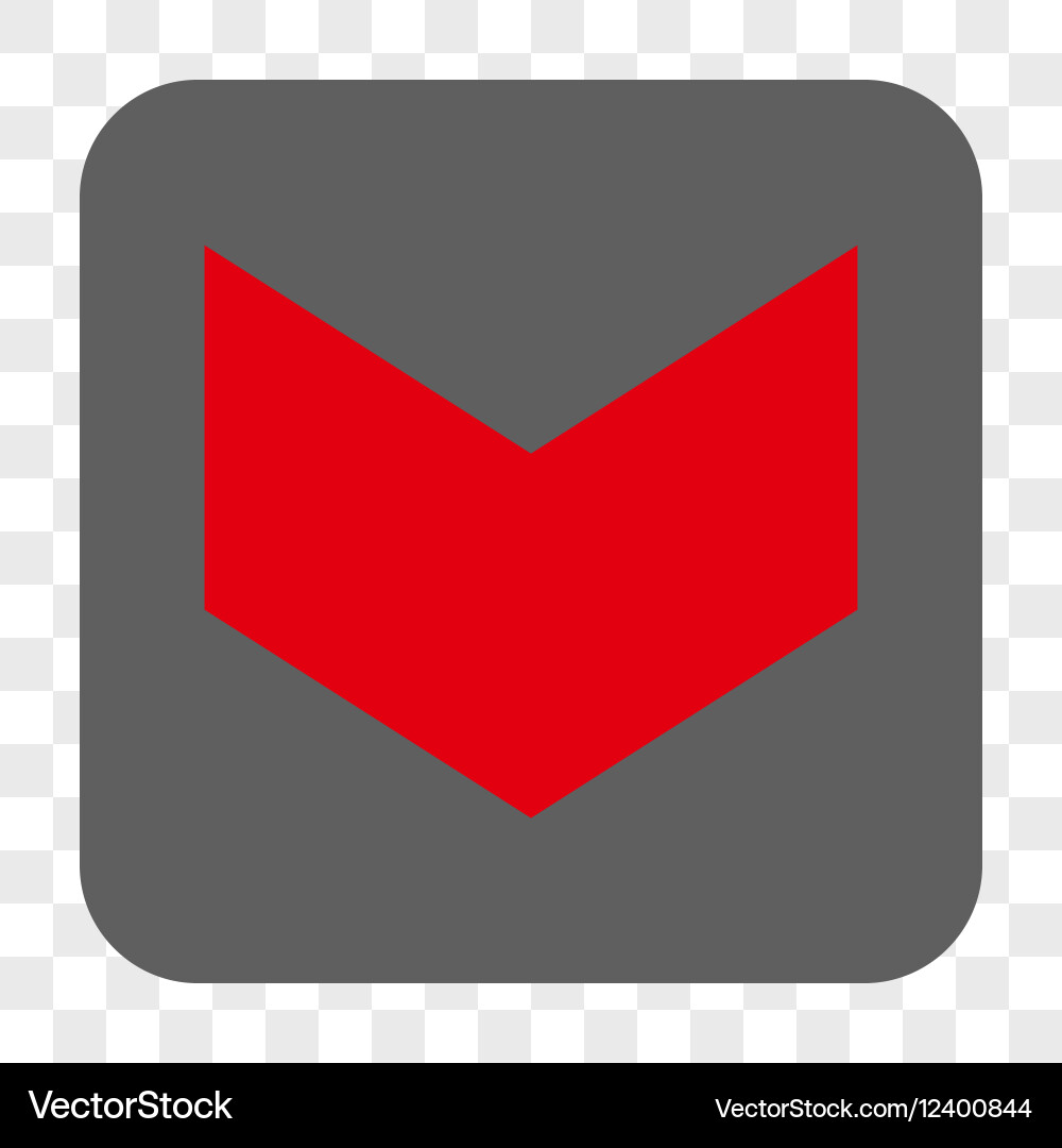 Direction down rounded square button vector image