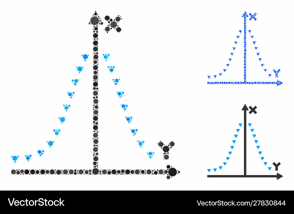 Dotted gauss plot composition icon circles Dotted gauss plot composition icon circles vector image