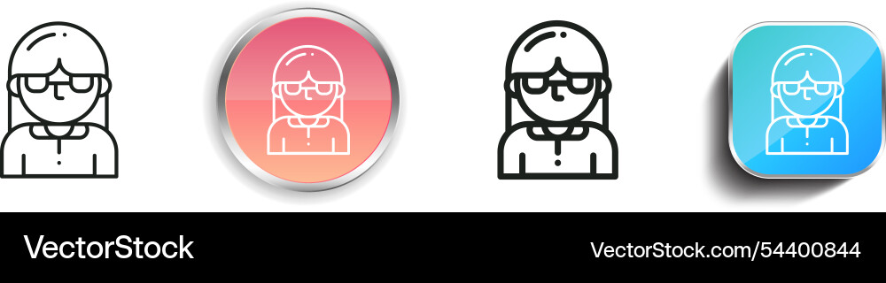 Geek icon thin linear regular and button style Geek icon thin linear regular and button style vector image