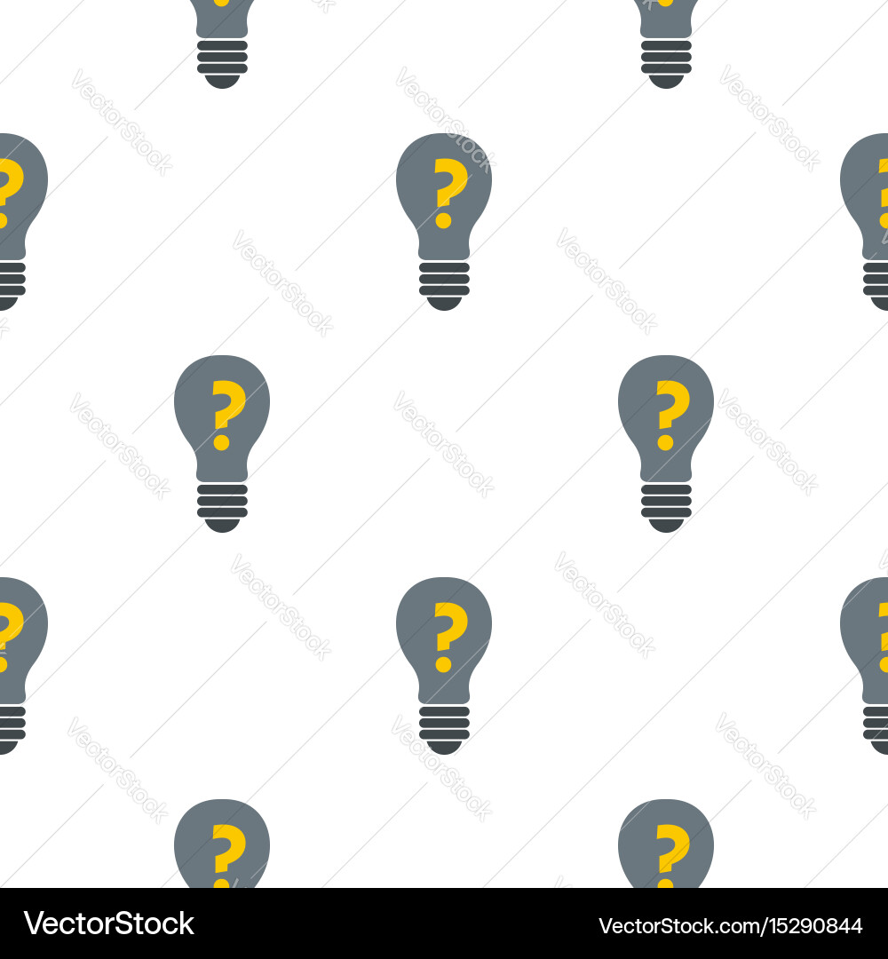 Gray light bulb with question mark inside pattern Vector Image