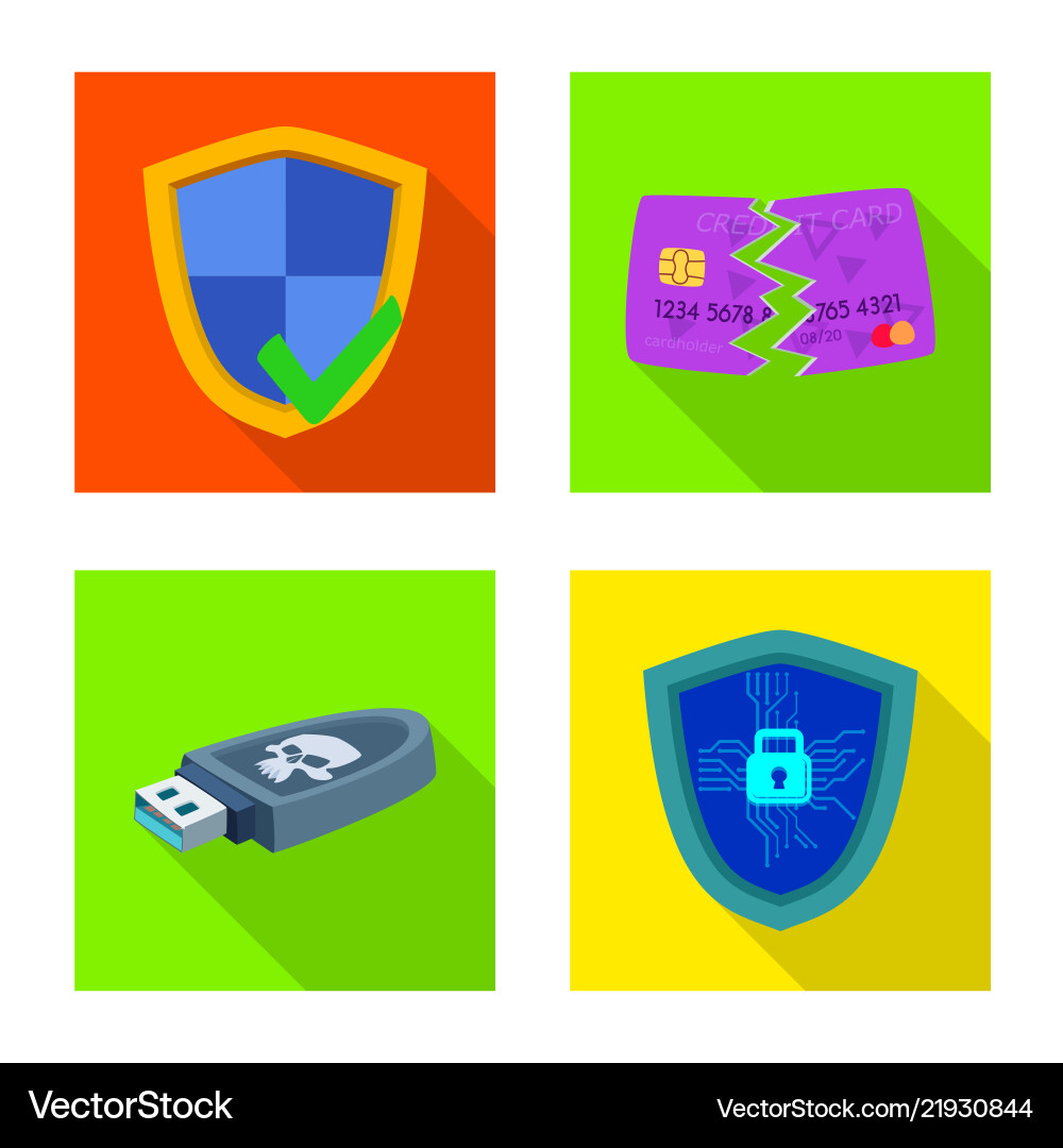 Isolated object of virus and secure sign Vector Image