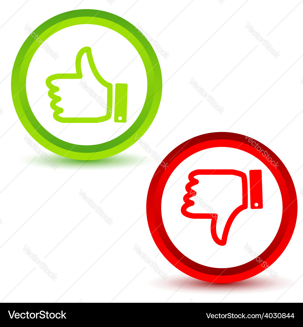 Like & Unlike Web Icons Vector Image