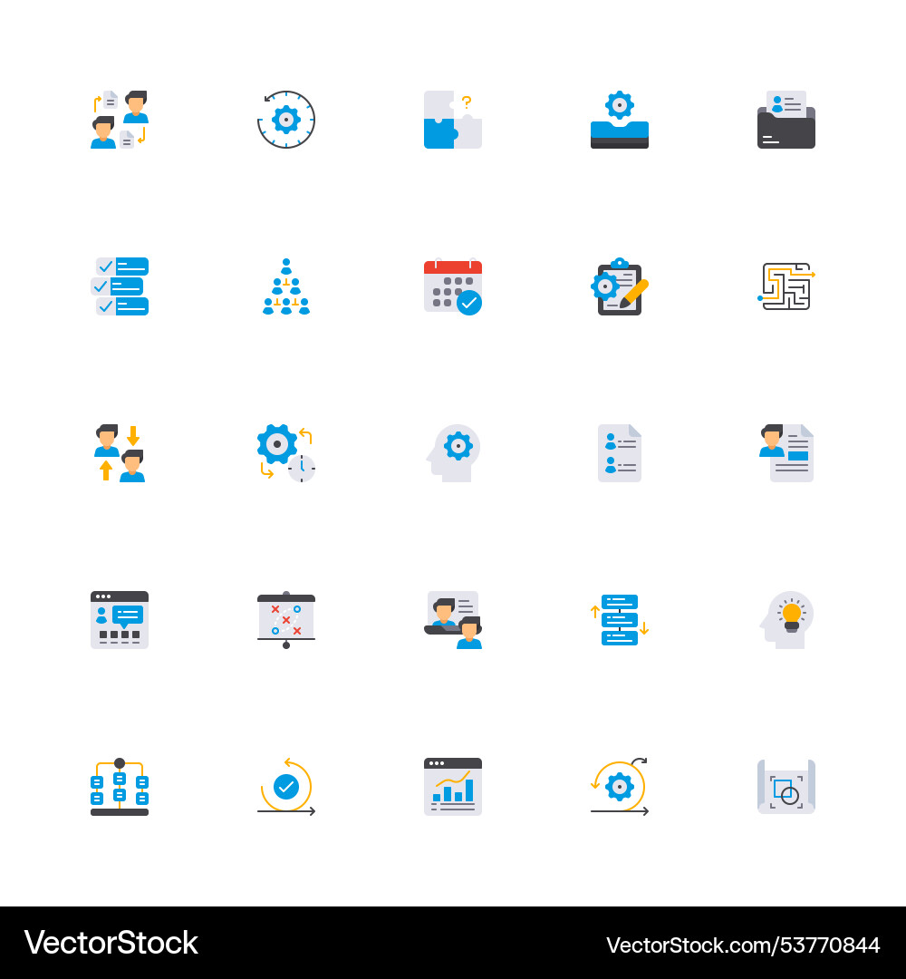 Project management icon flat color style image vector image