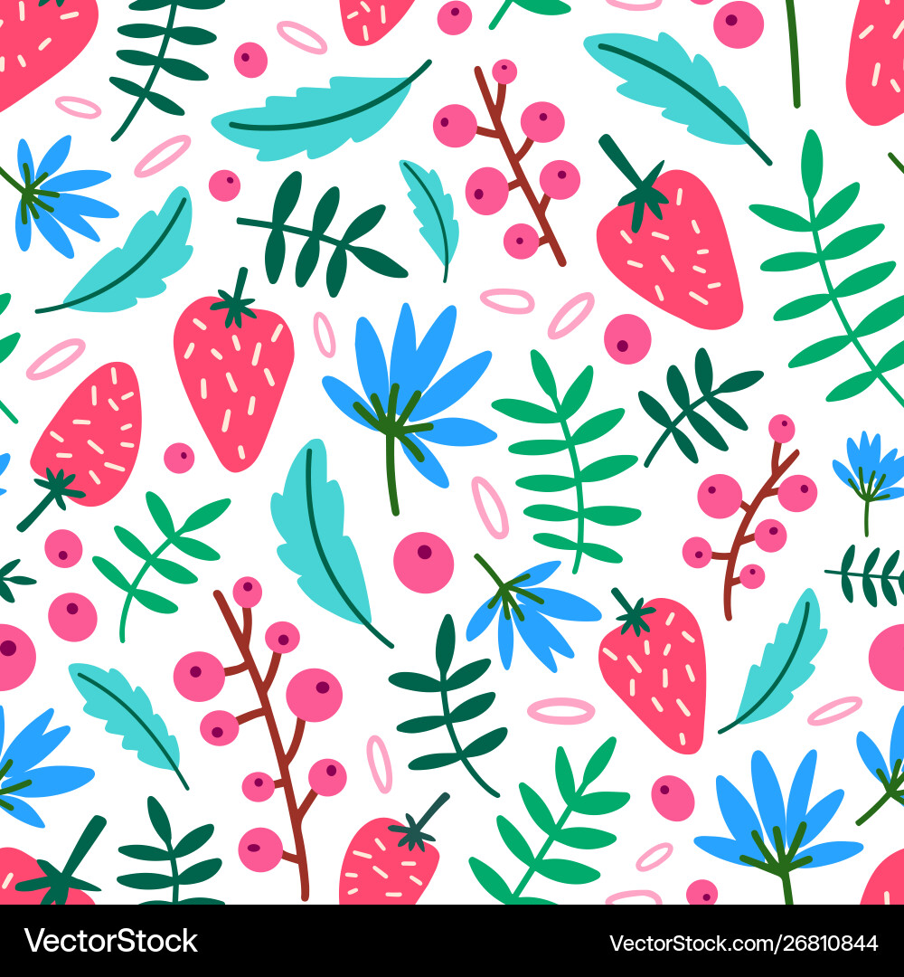 Strawberry Berry Pattern Vector Image