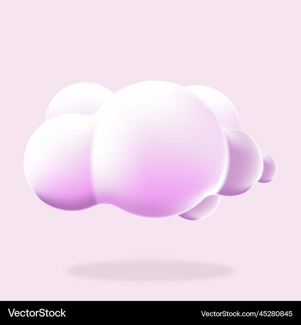 3d cloud isolated background render soft round 3d cloud isolated background render soft round vector image