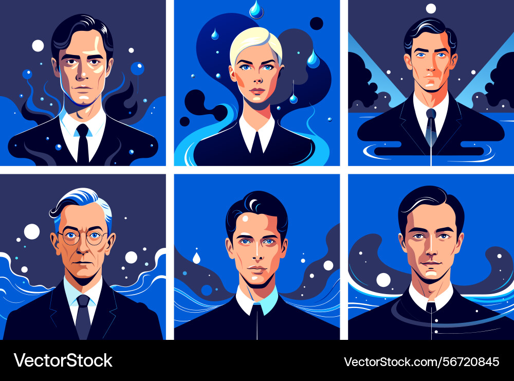 A set of abstract with scientist vector image