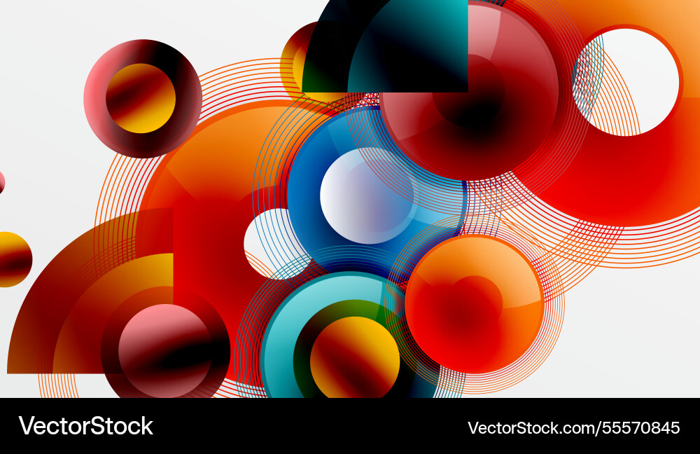 Abstract composition of overlapping circles Vector Image