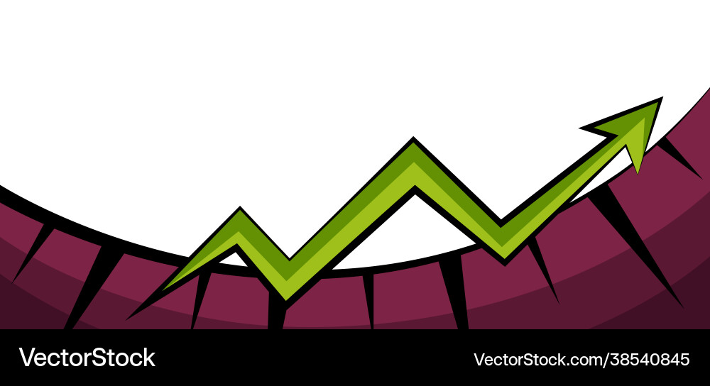 Abstract graph presenting progress moving forward Vector Image