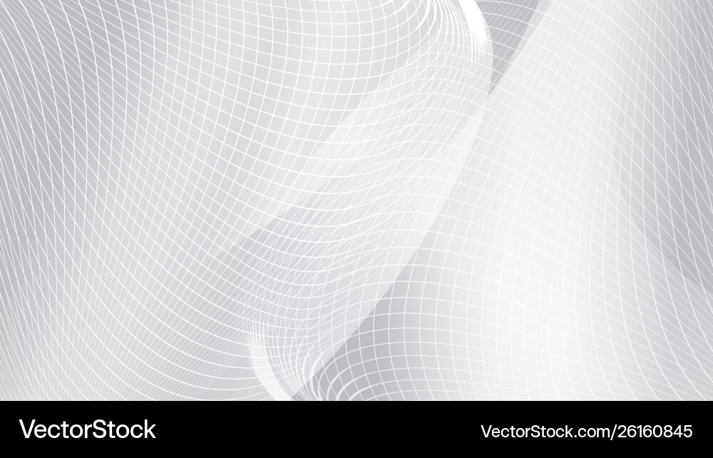 Abstract white curve wave mesh background vector image
