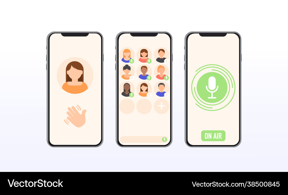 App drop-in audio chat interface App drop-in audio chat interface Vector Image