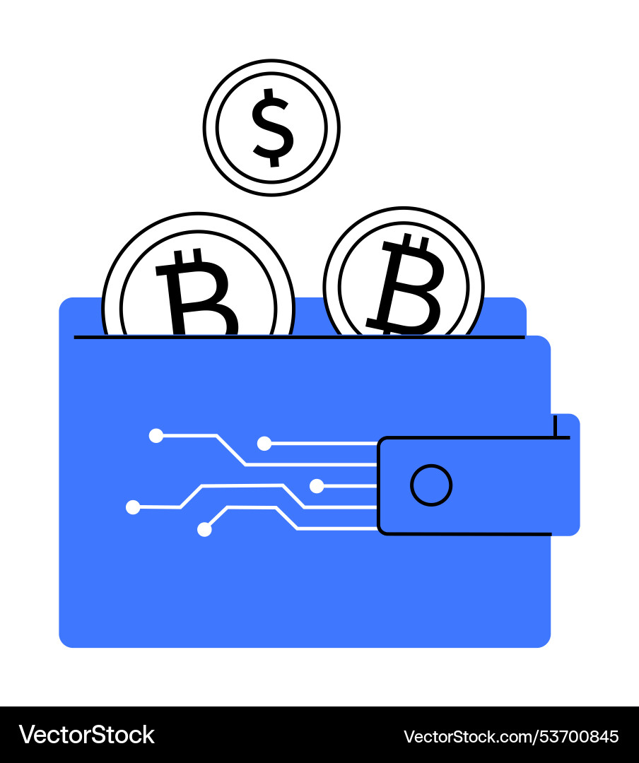 Bitcoin billfold icon with mining Vector Image