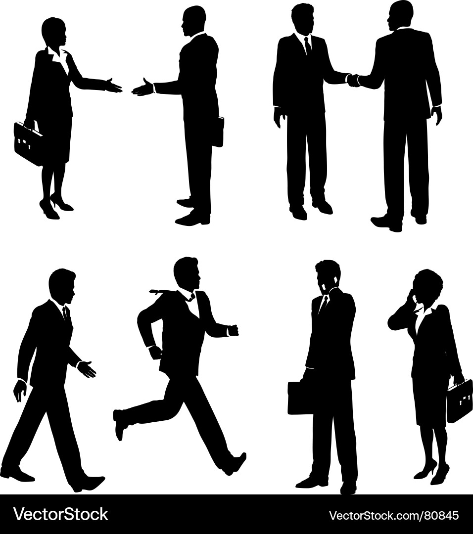 Business People Silhouettes Vector Image